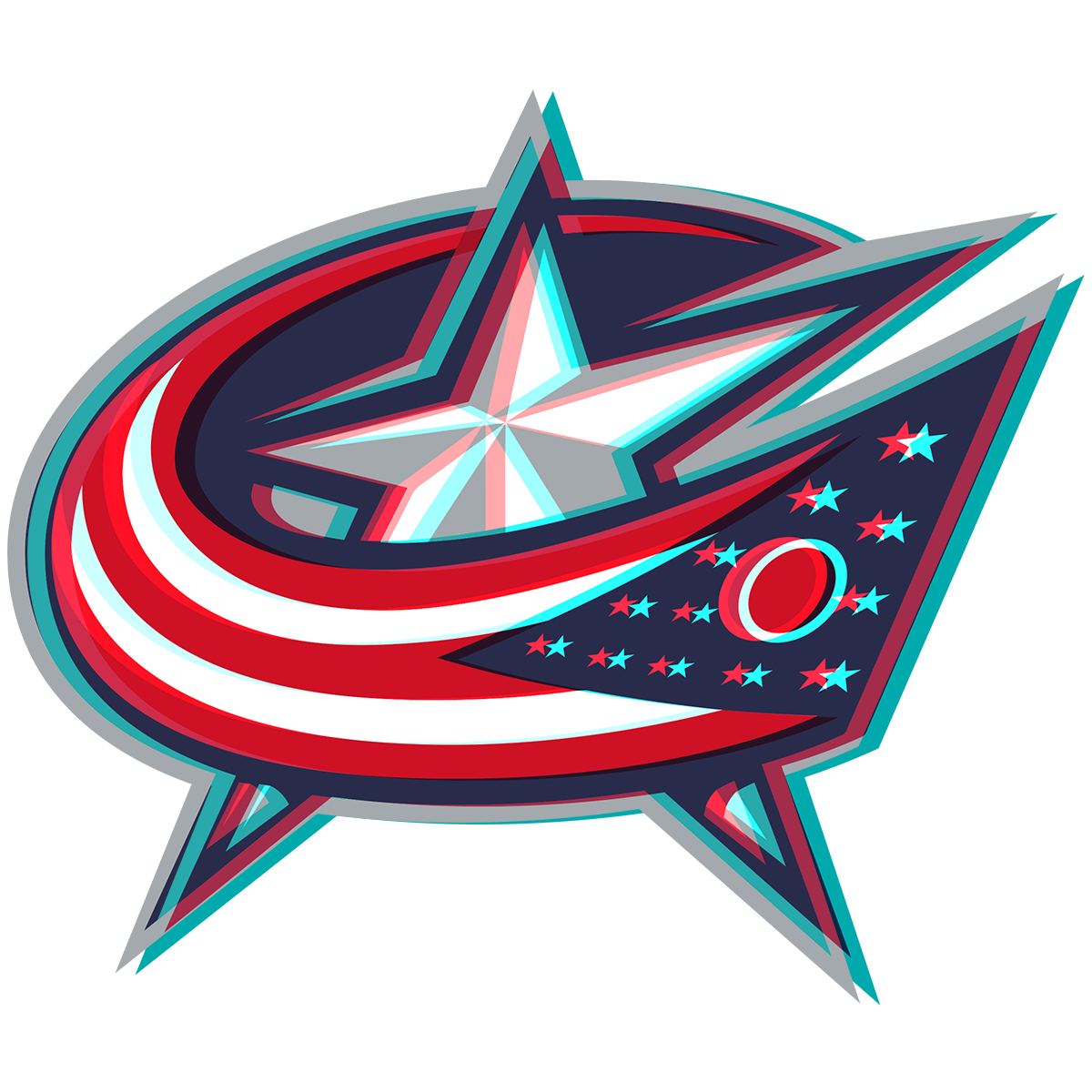 Phantom Columbus Blue Jackets logo vinyl decal